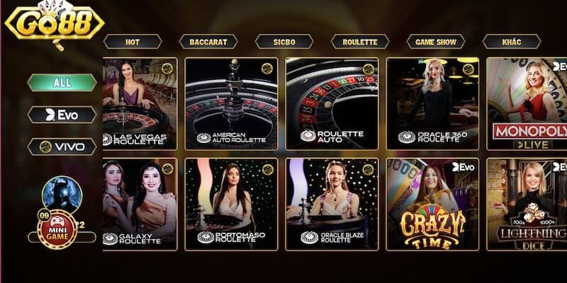 Live casino Go88: Trải nghiệm đẳng cấp tại nhà cái